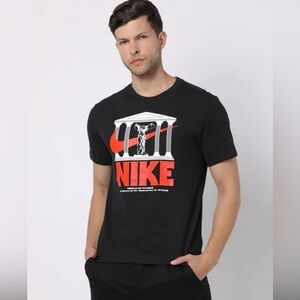Men Nike black Tee with orange and white logo